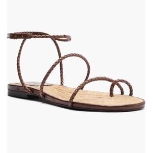 NEW Schutz Kaya Ankle Strap Straw Flat Size 9.5